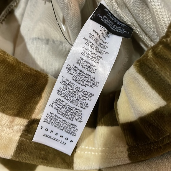 Topshop velour checkered pants ( sz 2) - Picture 5 of 7